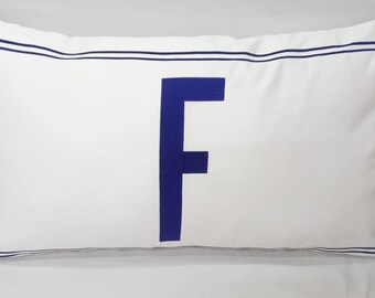 Personalized Monogram Pillow Sham: 400 Thread Count Cotton Sateen, Hotel Stitch (Set of 2)