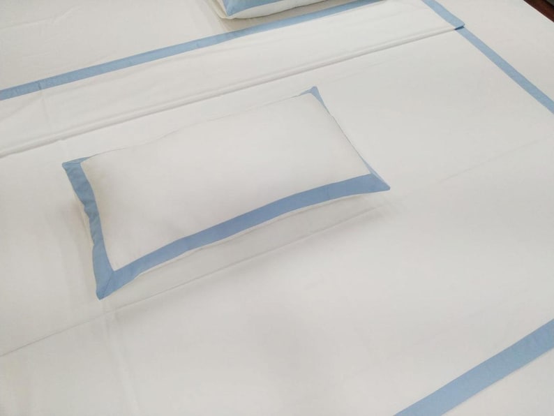 Edge Border Frame Duvetcover Set 400 Thread Count White 100% Cotton ...