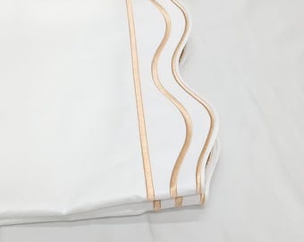 Embroidered Wavy Border Sheet Set, 400 Thread Count Sateen