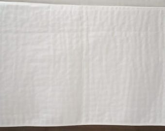 White Cotton Sateen Quilted Bed Skirt: 400 Thread Count