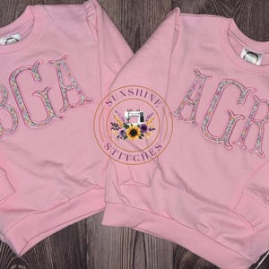 Applique Monogram Sweatshirt, Personalized Cotton Sweater