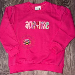 Applique Monogram Sweatshirt, Personalized Cotton Sweater