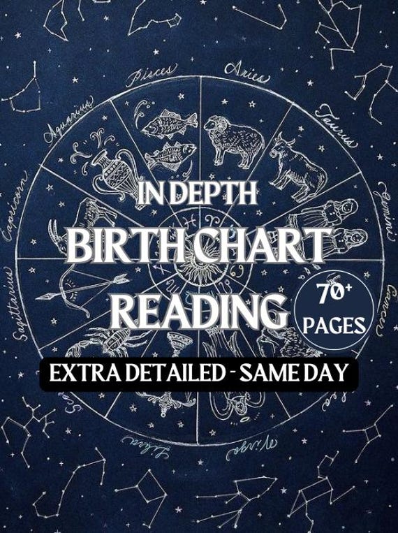 Detailed Birth Chart Analysis, In Depth Natal Chart Reading, Astrology Reading, Birth Chart Astrology Reading, Same Day Birth Chart Reading