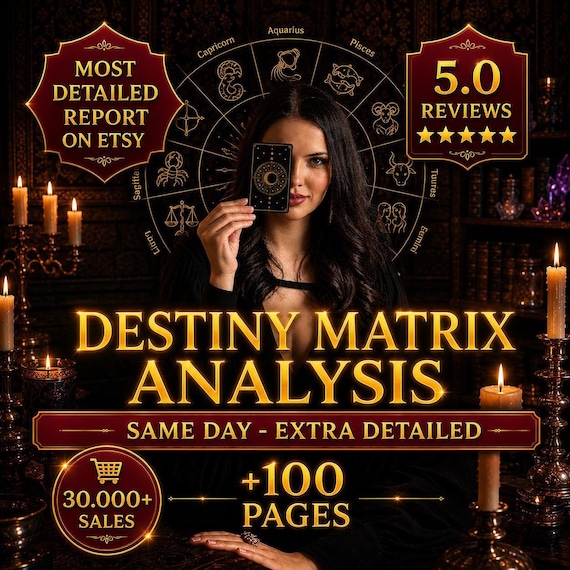 Destiny Matrix Analysis Reading, Birth Chart Reading, Numerology Report, Astrology Reading, Love Money Career Talent, Same Day, PDF Report