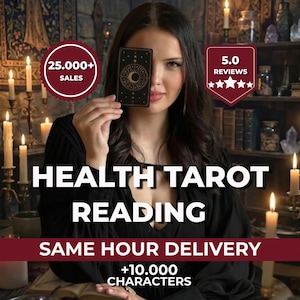 Leitura de saúde, leitura detalhada de saúde, leitura de saúde no mesmo dia, leitura de tarô de saúde, leitura psíquica para saúde física e mental