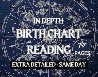 Detailed Birth Chart Analysis, In Depth Natal Chart Reading, Astrology Reading, Birth Chart Astrology Reading, Same Day Birth Chart Reading