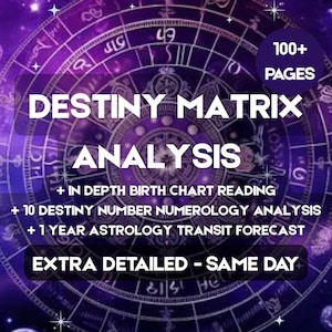 Lezing lotmatrixanalyse extra gedetailleerd, lezen geboortehoroscoop, lezen astrologische tarot, numerologierapport, lezen over geld, liefde, talent