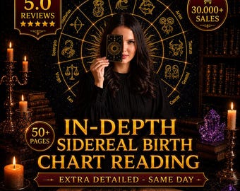 Vedic Astrology Birth Chart Reading - 50+ Pages Detailed Sidereal Birth Report - Sidereal Astrology - Custom Vedic Chart - Natal Chart