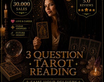 Lettura dei Tarocchi a 3 Domande, Stessa Ora, Lettura delle Carte dei Tarocchi, Letture alla Stessa Ora, Guida Dettagliata su Amore, Carriera, Futuro