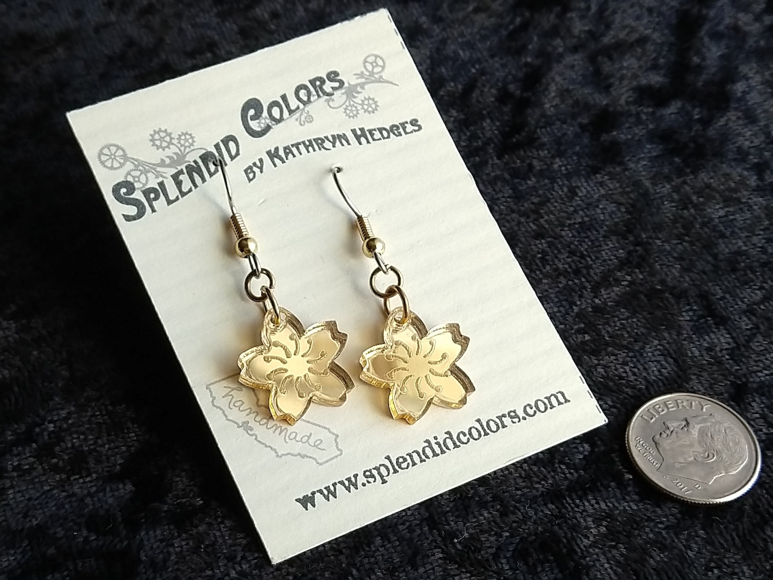 Sakura Cherry Blossom Stud Earring With Swarovski Crystal Etsy