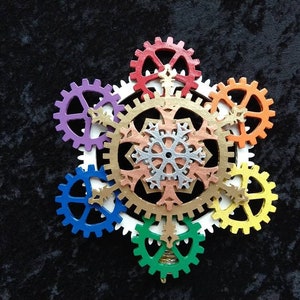 Steampunk Tree Topper Gears and Snowflakes 6.5-inch in Warm Metallics image 4