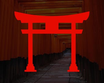 Torii Gate Japan Vinyl Transfer Window Decal Cars Trucks SUV Drifting Anime Bumper Stickers Japanese Gifts for Him Design No. 1