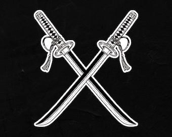 Pegatina de katana japonesa, samurái, anime JDM, impermeable, para ventana, coches, camiones, SUV, drifting, pegatinas de parachoques de anime japonés, regalo para él