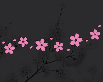 Sakura Cherry Blossom Pink Flower Anime JDM Japanese Transfer Window Decal Cars Trucks SUV Drifting Japanese Anime Bumper Stickers