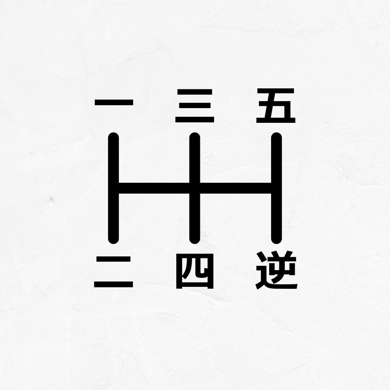 JDM 5-speed Shift Pattern Car Decal - Japanese Kanji Vinyl Transfer - Etsy