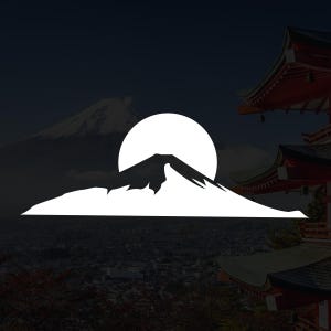 Mount Fuji med den uppgående solen: Japanskt JDM-tema bildekal stötfångardekal vinyl