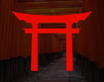 Torii Gate Japan Vinyl Transfer Window Decal Cars Trucks SUV Drifting Anime Bumper Stickers Japanese Gifts for Him Design No. 5