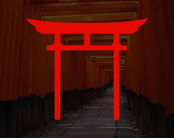 Torii Gate Japan Vinyl Transfer Window Decal Cars Trucks SUV Drifting Anime Bumper Stickers Japanese Gifts for Him Design No. 3