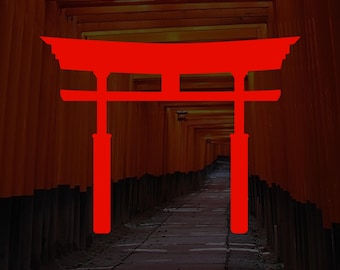Torii Gate Japan Vinyl Transfer Window Decal Cars Trucks SUV Drifting Anime Bumper Stickers Japanese Gifts for Him Design No. 2
