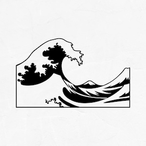 Stora vågen utanför Kanagawa: Japanskt JDM-tema bildekal stötfångardekal vinyl