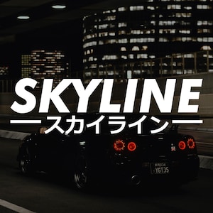 Nissan Skyline Vinyl JDM Kanji Japanese Name Transfer Window Decal For JDM Cars Trucks SUV Van Drifting Japanese Anime Bumper Stickers