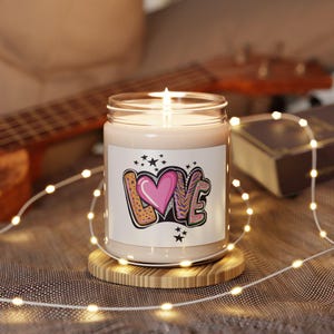 Love Soy Candle, Romantic Aromatherapy Candle, Valentine&#39;s Day Gift, Home Fragrance, Relaxation Candle, Self-care Candle, Unscented Candle