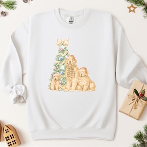 Golden Retriever Christmas Sweatshirt, Holiday Dog Lover Gift, Cute Animal Apparel, Golden Retriever Lover Gift, Golden Retriever Christmas