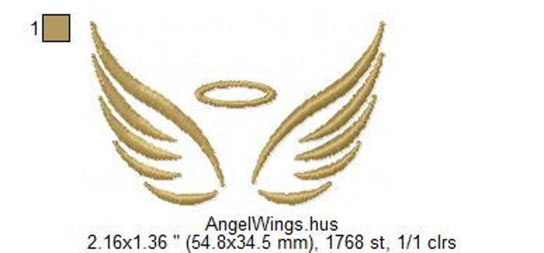 Angel Wings with Halo Mini Embroidery Design | Etsy What Has Two Wings And A Halo