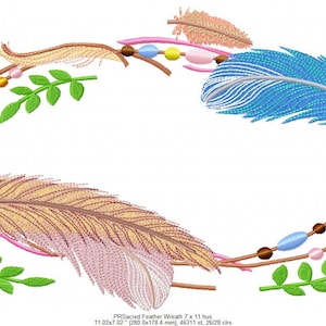 Sacred Feather Wreath Embroidery Design