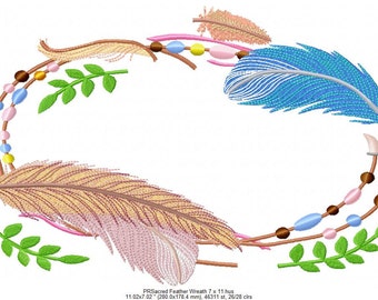 Sacred Feather Wreath Embroidery Design