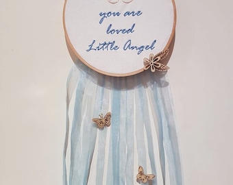 Angel Wings with Halo  Embroidery Design