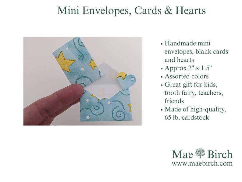 10 Mini Envelopes With Cards and Hearts, Assorted Blank Notes - Etsy