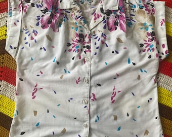 Flower Button up Blouse