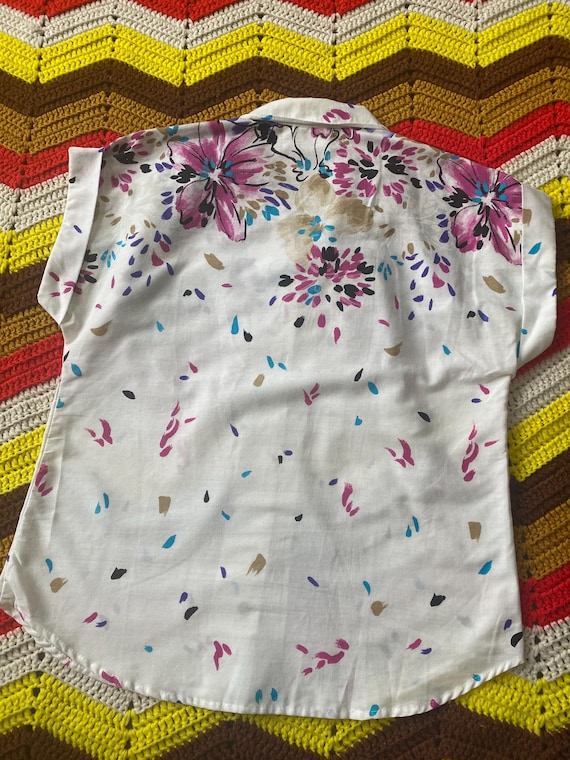 Flower Button up Blouse - image 4