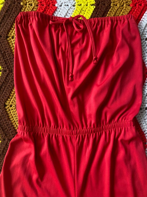 13724 Red Sheer Sleeve Lace Jumpsuit