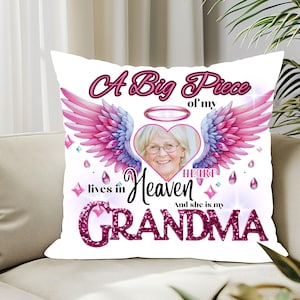 Custom Memorial Pillow: Angel Wings Tribute, Photo Keepsake