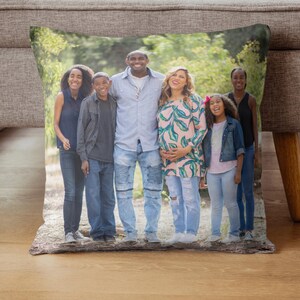 Personalized Family Photo Pillow: Custom Throw Pillow, Home Decor Gift