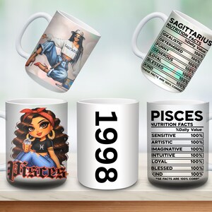 Zodiac Astrology Mugs for Girls Personalized Gifts Birthday Horoscope Coffee Mugs Cute Ceramic Cups Gifts for Her Astrology Enthusiasts