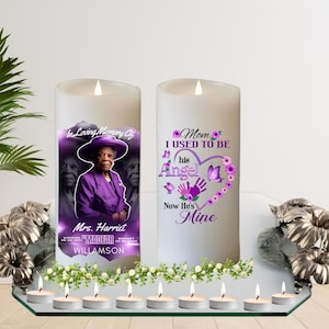Custom LED Memorial Candle: Personalized Photo Bereavement Gift