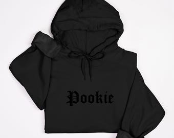 Black on Black Hoodie, Trendy Puff Vinyl Words, Unique Personal Style, Perfect Gift for Fashion Lovers & Everyday Comfort