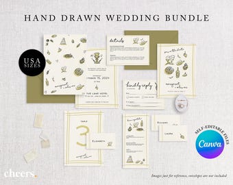 Italian Wedding Bundle - Modern Italy Wedding Editable Files - Trendy Wedding Italian Style Invitation