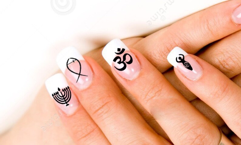 24 Christian Jewish Hindu Pagan Religious Symbol Nail Decals Etsy