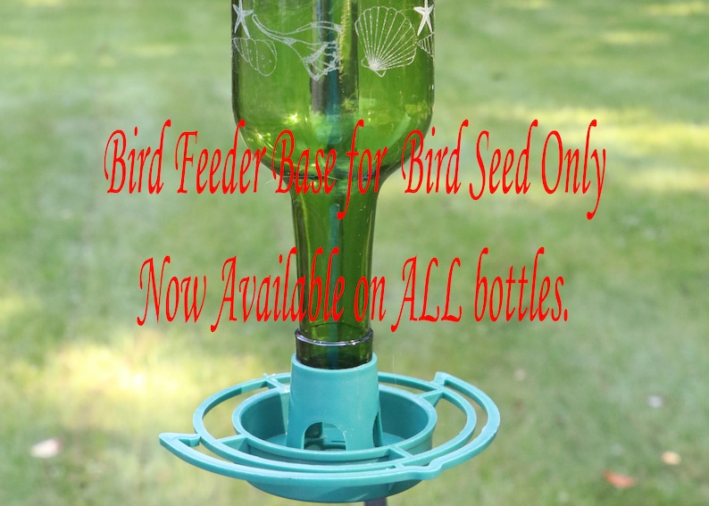 ETCHED Squirrel Welcome to the Nut House Recycled Wine bottle Hummingbird or Bird feeder