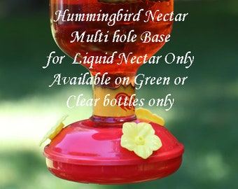 Multi hole Hummingbird feeder base or bird feeder base or watering base for threaded wine bottles