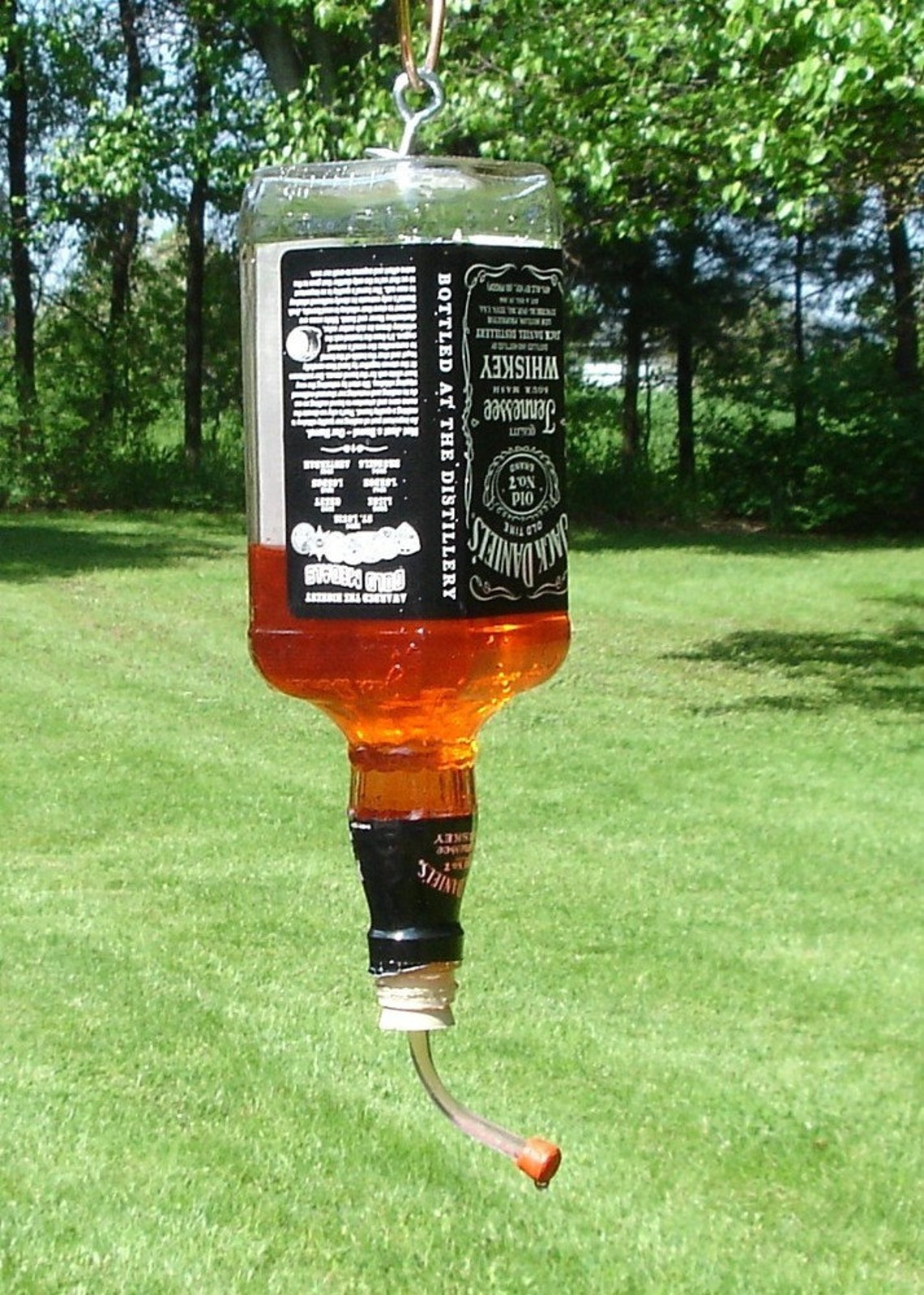 Hummingbird Feeder Recycled Jack Daniels or Absolute Bottle Etsy