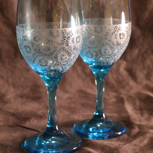 Dragonfly Etched Red Wine Glasses Set of 2 Etsy