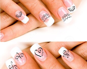 24 Lotus Blossoms or Zibu Angelic symbol Nail Decals