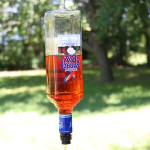 Parot Bay Rum bottle Hummingbird feeder