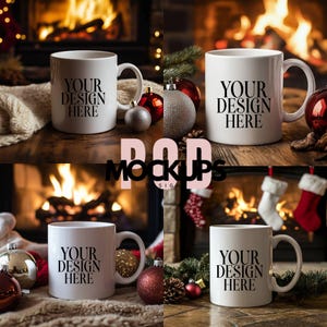 Christmas Mug Mockup Bundle: 11oz White Coffee Cup (Digital Download)