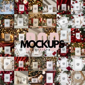 Pacchetto di 36 mockup di biglietti, pacchetto di mockup di biglietti di invito, pacchetto di mockup di biglietti di Natale, mockup di biglietti 5x7, mockup di biglietti 7x5, mockup di biglietti Boho